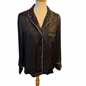 Victoria's Secret Black Satin Pajama Set XL/L